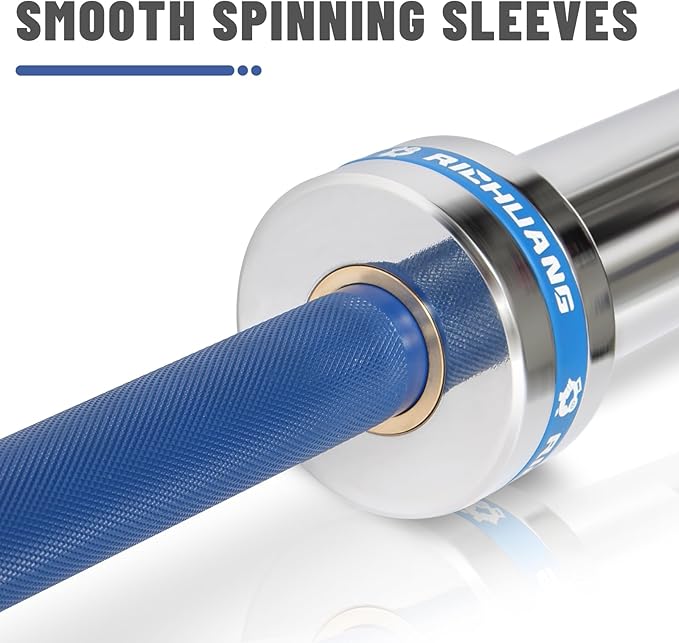 7ft Olympic Barbell, Weightlifting Barbell 28mm 45lb - 500/700/1000lbs Capacity with Smooth