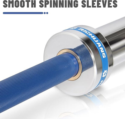 7ft Olympic Barbell, Weightlifting Barbell 28mm 45lb - 500/700/1000lbs Capacity with Smooth