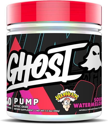 GHOST Pump Nitric Oxide Powder, Warheads Sour Watermelon - 40 Servings - Sugar & Stim-Free