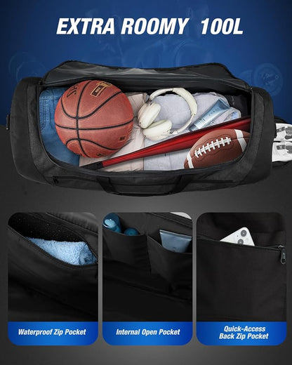 Gonex Gym Duffel Bag with Shoe Compartment Wet Pocket, Large Capacity Sports Duffle Bag for Men