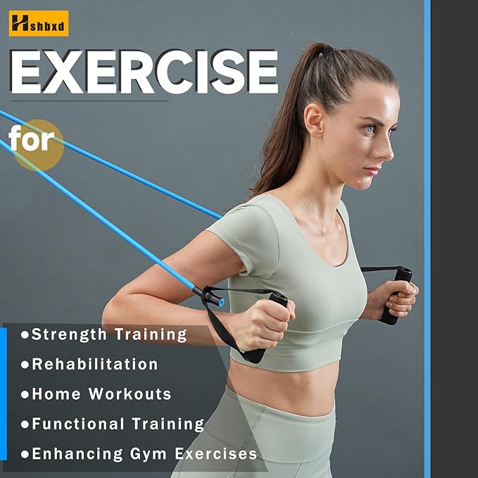 Resistance Bands with Handles for Working Out Women and Men, Exercise Bands with Door Anchor