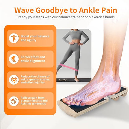 Ankle Balance Board Foot Strengthener - Single Leg Balance Board Foot Exerciser for Sprained