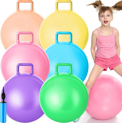Lewtemi 6 Pcs Hopper Ball Carnival Outdoor Games 20 Inch Jumping Hopping Inflatable Bouncing Ball