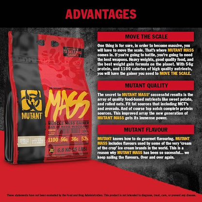 Mutant Mass Weight Gainer Protein Powder ??Build Muscle Size and Strength with 1100 Calories ??56 g