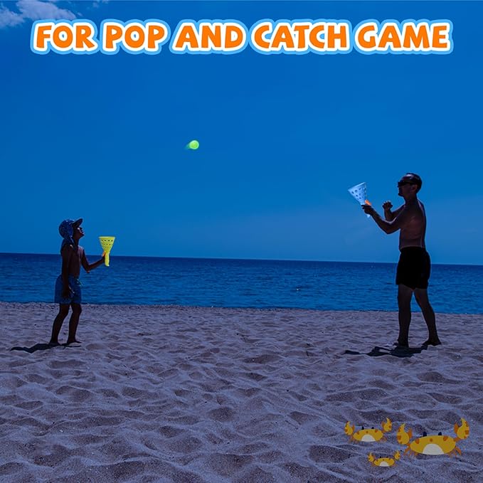 punkdog 20 Glow Balls for Pop and Catch Ball Game- Outdoor Indoor Game Activities for Boys &