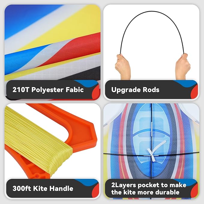 Kite Airplane Kite for Boys and Girls, Easy to Fly with Kites for Kids Ages 4-8, Beach Flying Kites