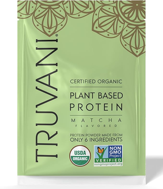 Truvani Vegan Pea Protein Powder | Matcha | 20g Organic Plant Based Protein | 1 Serving | Keto |