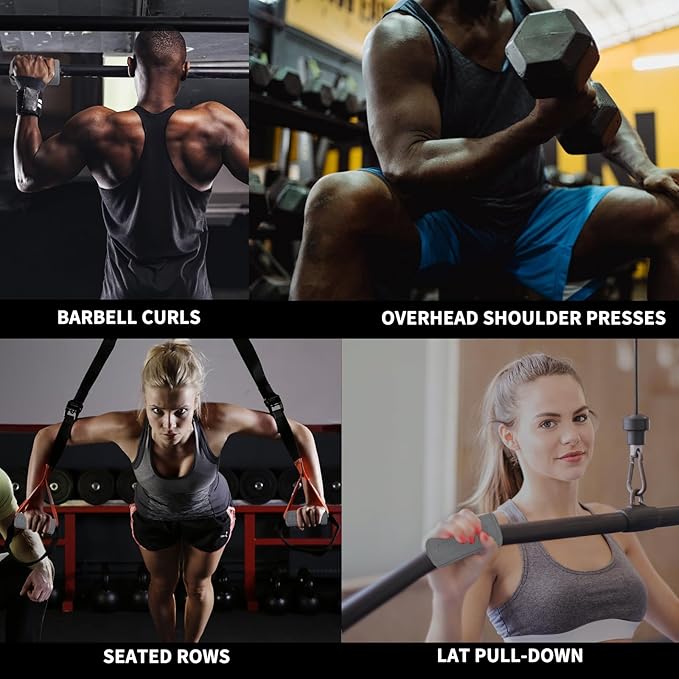 Hikeen Thick Bar Dumbbell Grips,Non Slip Hard Rubber Barbell Grips,Grips for Weight Lifting, Muscle