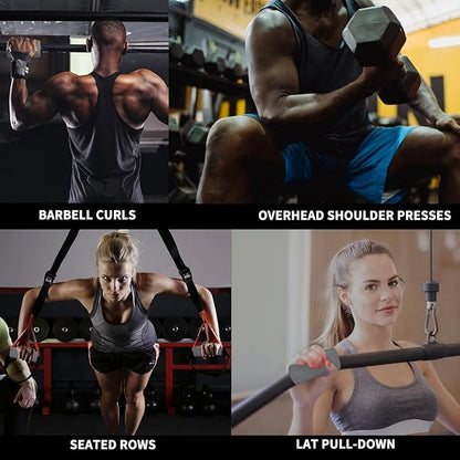 Hikeen Thick Bar Dumbbell Grips,Non Slip Hard Rubber Barbell Grips,Grips for Weight Lifting, Muscle