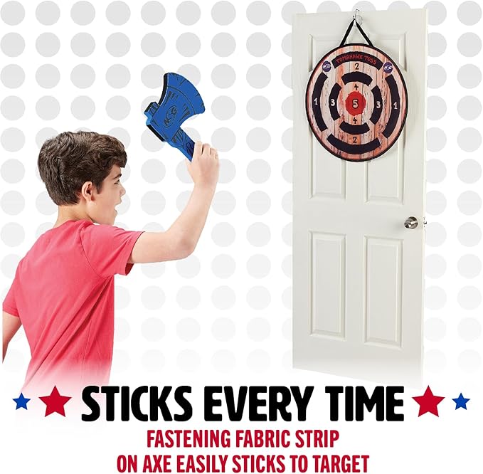 NSG Tomahawk Toss - Foam Axe Throwing Game for Kids - Two Lightweight Axes with Large Easy Stick