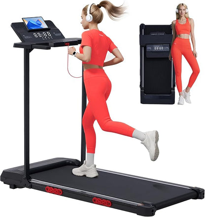 Electric Walking Pad with Handle Bar, 0.6-10MPH Portable Walkingp Pads Treadmills with Handles for