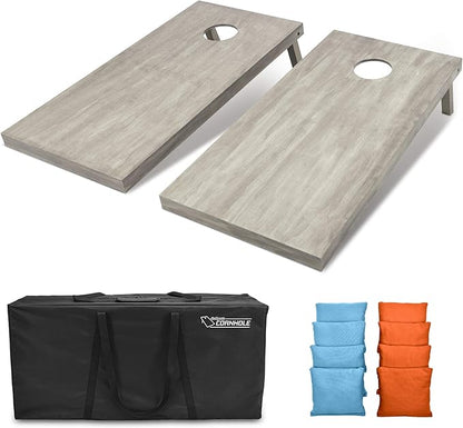 GoSports 4 ft x 2 ft Regulation Size Wooden Cornhole Boards Set - Includes Carrying Case and Bean