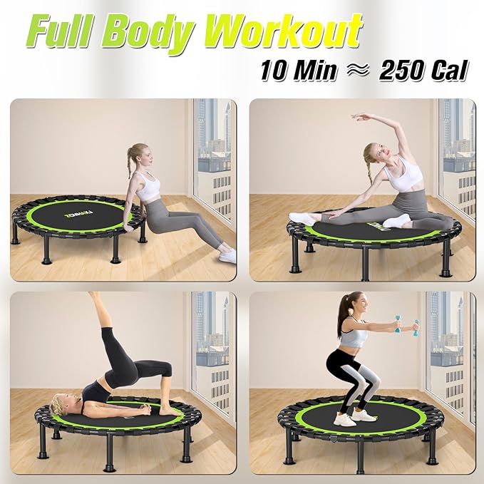 Foldable Mini Trampoline, 40"/48" Rebounder Trampoline for Adults & Kids, 440lbs Capacity Indoor