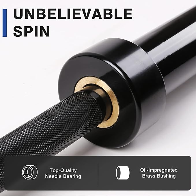 LIONSCOOL 7FT Olympic Barbell for Weightlifting, Power Lifting, 2 Inch Strength Training Bar for