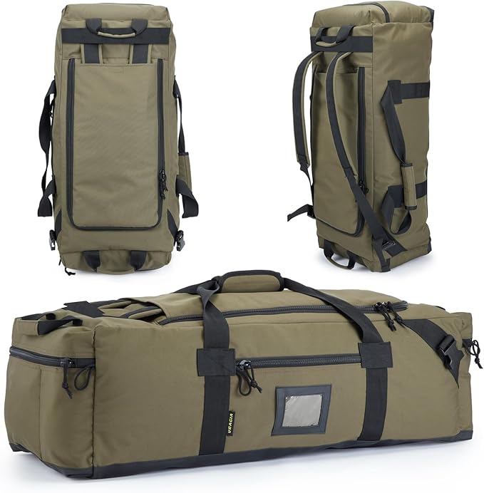 105l Large Duffel Bag For Travel, Gym & Sports - Water Repellent Polyester, Hidden Straps, Shoe