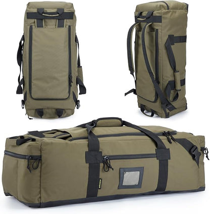 105l Large Duffel Bag For Travel, Gym & Sports - Water Repellent Polyester, Hidden Straps, Shoe