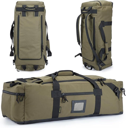105l Large Duffel Bag For Travel, Gym & Sports - Water Repellent Polyester, Hidden Straps, Shoe