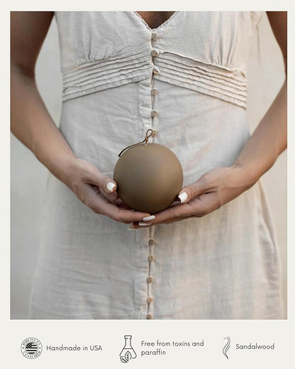 LAWA Sphere Set of 2 Candle - Beautiful Handmade Pillar Scented Soy Wax Elegant Aesthetic Candle