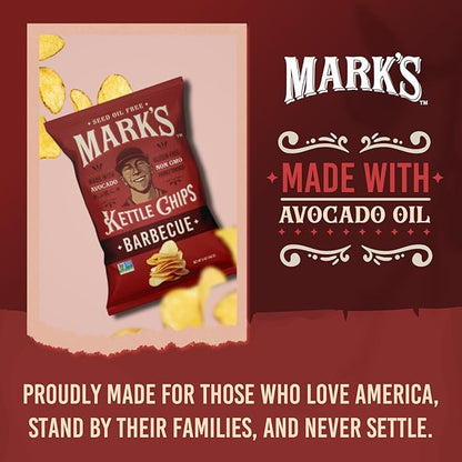 MARK’S Kettle Cooked Avocado Oil Potato Chips, BBQ – Seed Oil & GMO Free | Barbecue, 5 oz (Pack of