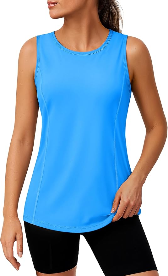 TACVASEN Women's UPF 80+ Workout Tank Top Sleeveless Quick Dry Sun Protection Hiking Athletic Gym