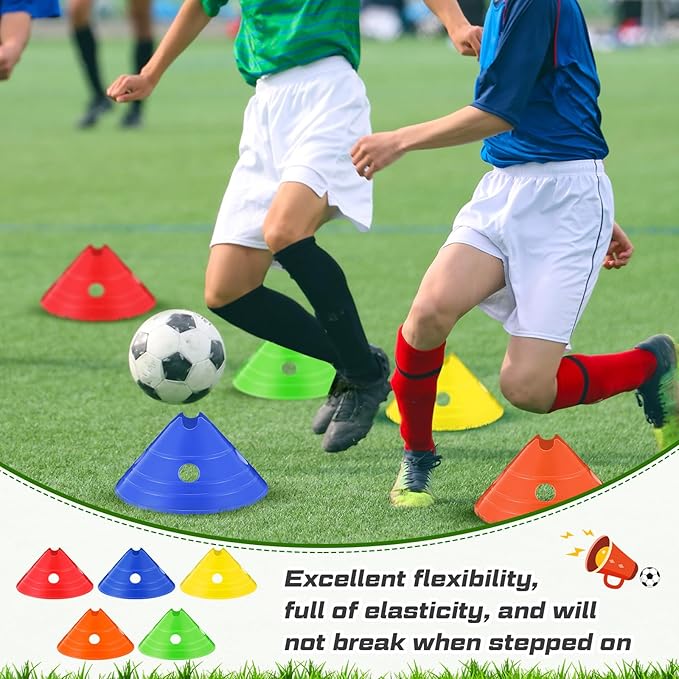 ShinyRelief Jumbo Disc Cones Jumbo Soccer Cones with Mesh Bag Giant Large Agility for Soccer