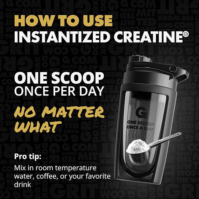 Gains in Bulk Instantized Creatine Monohydrate for Women and Men, Soluble Creatine Powder, Supports