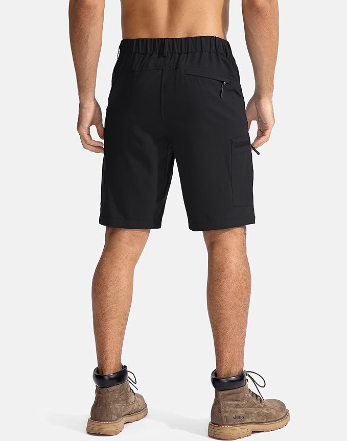 Pudolla Men's Hiking Cargo Shorts 9" Lightweight Outdoor Work Shorts for Men Travel Golf Camping