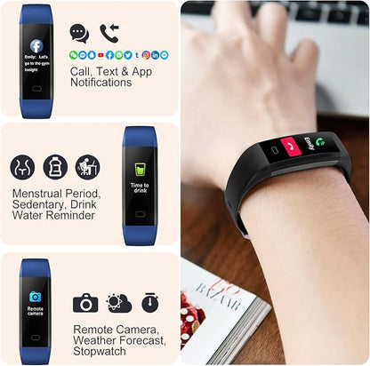 ENGERWALL Fitness Tracker with Step Counter/Calories/Stopwatch, Activity Tracker with Heart Rate