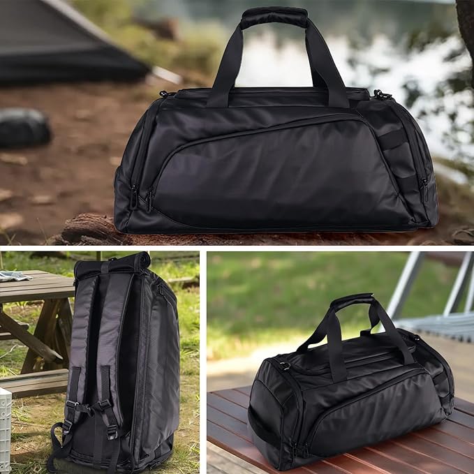 Duffle Bag for Travel, Carry on Gym Bag for Men, Waterproof Sport Bags with Shoe Compartment, 40L