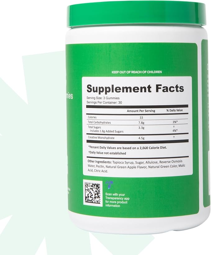 Creatine Monohydrate Gummies for Men & Women - Boost Focus, Strength, and Endurance, Anti-Melting