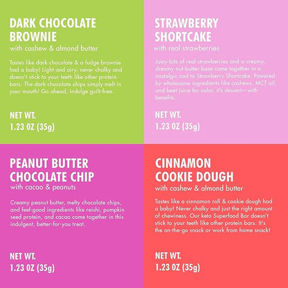 B.T.R. Nation Keto Superfood Protein Bars - Plant Based and Free of Sugar Alcohols | (12) Bar