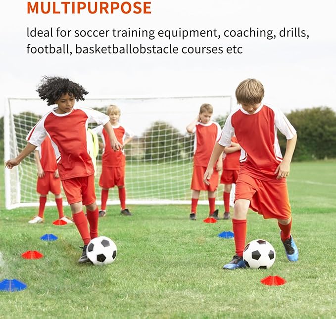 Soccer Agility Training Equipment Set, 12 Rung 20Ft Agility Ladder, 12 Disc Cones, 4 Steel Stakes