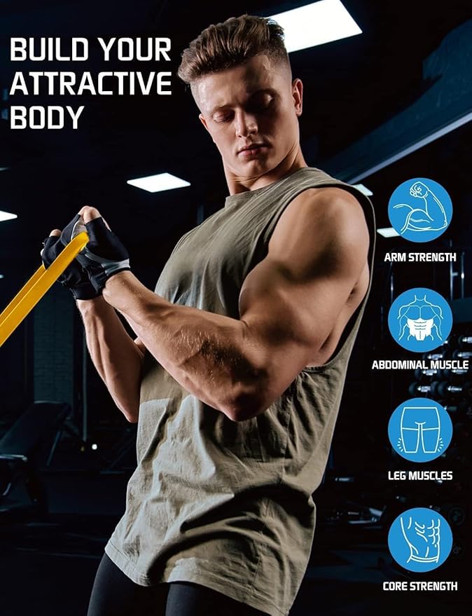 LEEKEY Resistance Bands Set for Pull-Up Assistance & Full-Body Training, Multi-Level Exercise Bands