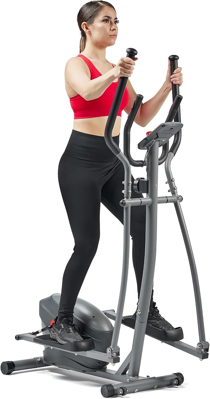 Sunny Health & Fitness Smart 2-in-1 Upright Elliptical Full-Body Exerciser, Home Cross-Training