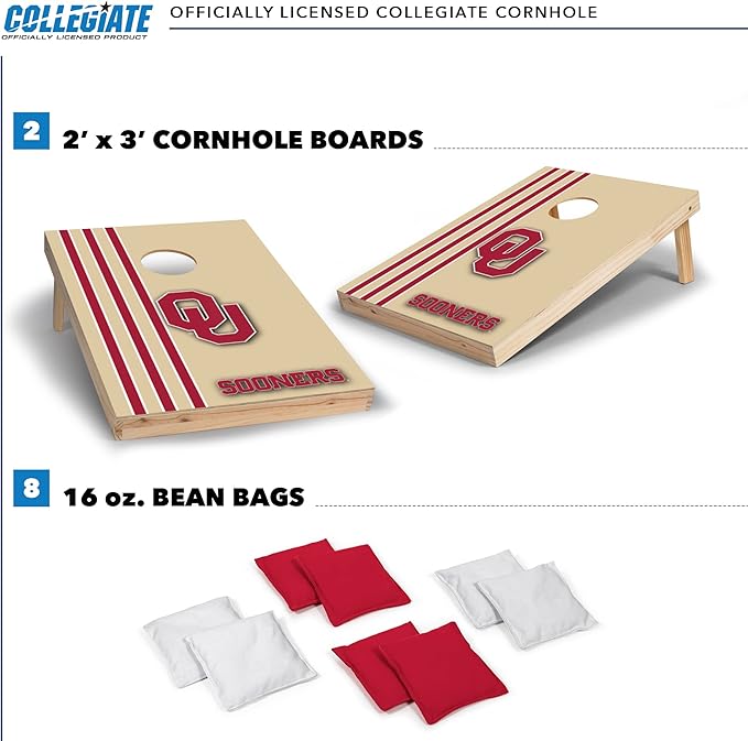 2' x 3' Solid Wood Cornhole Set with Direct Print HD Team Graphics – Great Gift for Any NCAA Fan!
