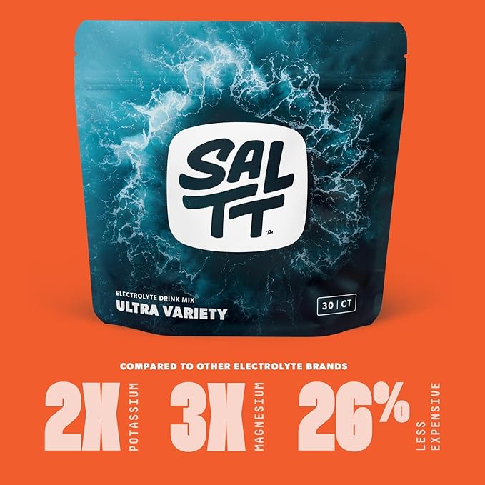 SALTT Electrolytes Powder Packets, Ultra Variety Pack (30 Packets) - Magnesium, Potassium, Sodium