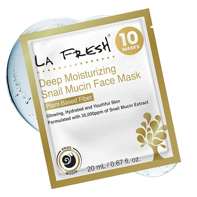 La Fresh Deep Moisturizing Snail Mucin Sheet Mask, Glow, and Hydration Face Mask with Snail Mucin