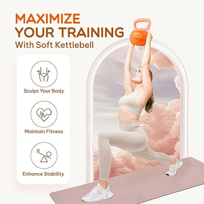 Yes4All Soft Kettlebell, PVC Kettlebells Exercise Weights & Color-Coded Strength Training
