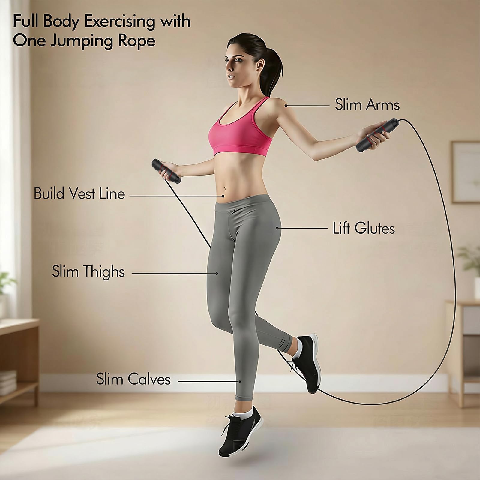 Jump Rope, Tangle-Free Rapid Speed Jumping Rope, adjustable jump rope, suitable for women, men, and