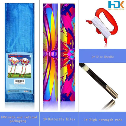 HENGDA KITE 2 Pack Butterfly Kite,for Kids and Adults,Easy to Fly,Excellent Fabric and Structure