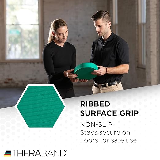THERABAND Stability Trainer Pad, Beginner Level, Firm, Green Foam Balance Pad for Physical Therapy