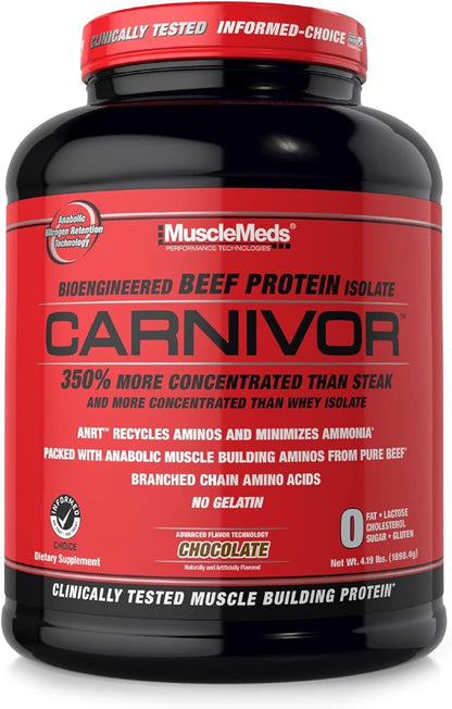 MuscleMeds CARNIVOR Beef Protein Isolate Powder, Muscle Building, Recovery, Lactose Free, Sugar