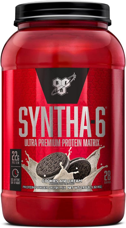 BSN SYNTHA-6 Whey Protein Powder, Micellar Casein, Milk Protein Isolate Powder, Cookies and Cream