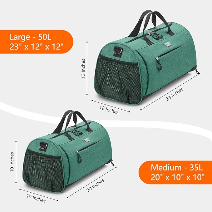 TOPDesign Gym Bag for Women & Men, Unisex Duffel Bag with Shoe Compartment & Wet Pocket for Travel