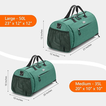 TOPDesign Gym Bag for Women & Men, Unisex Duffel Bag with Shoe Compartment & Wet Pocket for Travel