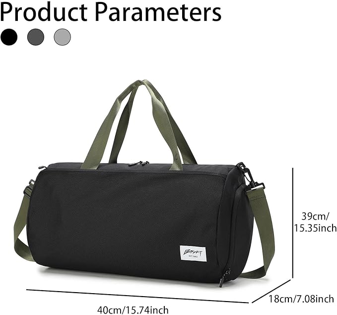 BE SMART Waterproof Mens Gym Bag with Shoe Compartment, Duffle Bag with Wet Pocket for Men