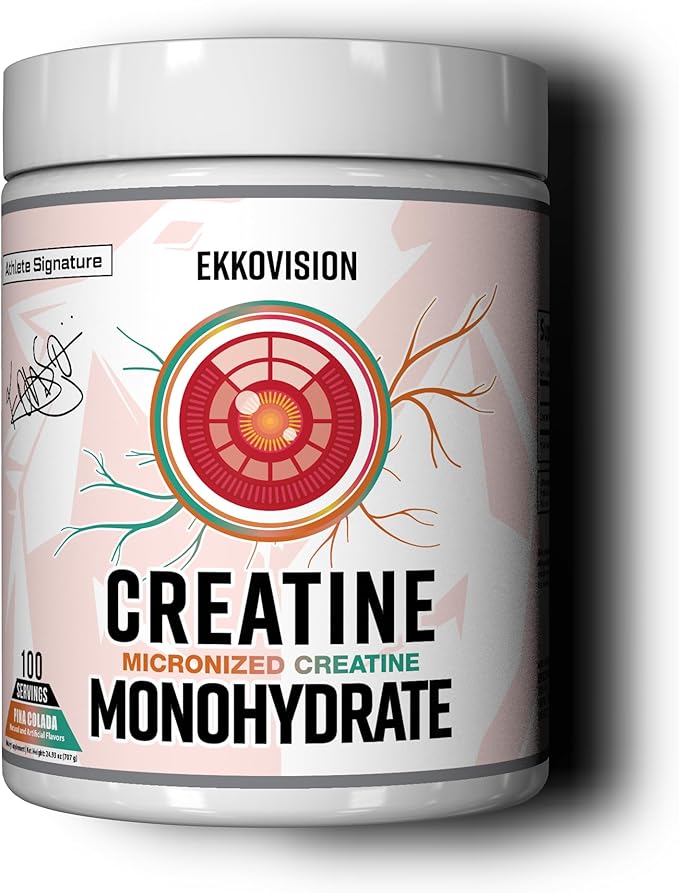 Ekkovision Creatine Monohydrate Powder, Micronized, Pina Colada, Pre Workout & Post Workout