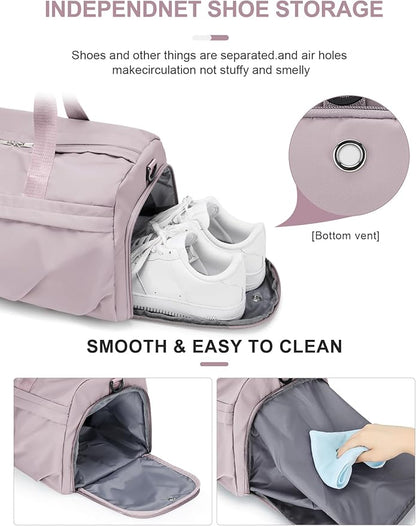 Gym Bag for Women Duffle Bag with Shoe Compartment Yoga Mat Bag Sports Workout Bag Weekend