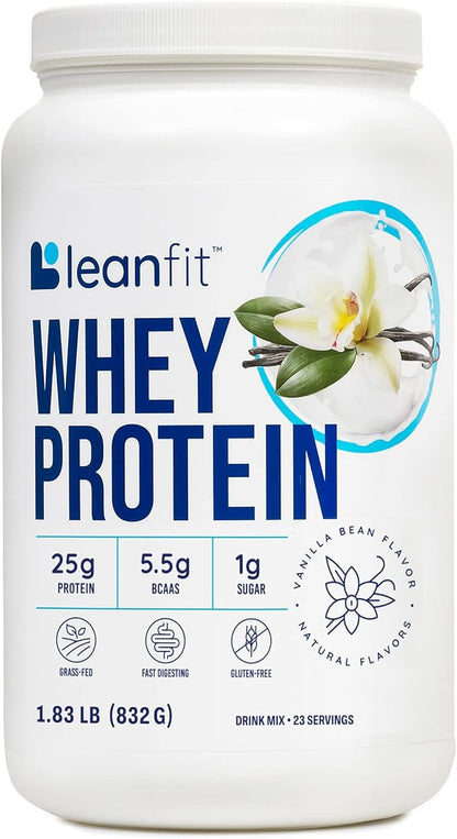 LeanFit WHEY Protein Natural Vanilla ??100% Whey Protein Powder, 24g Protein Per Serving
