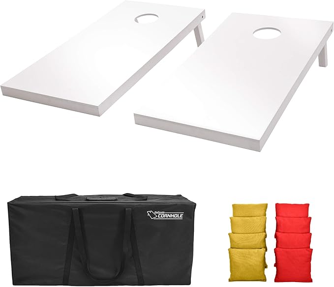 GoSports 4 ft x 2 ft Regulation Size Wooden Cornhole Boards Set - Includes Carrying Case and Over